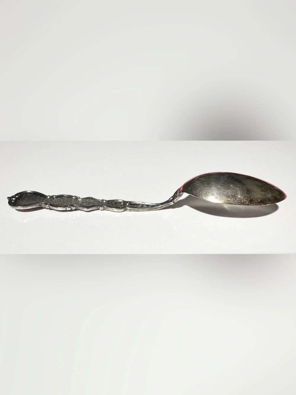 Vintage Paye & Baker Sterling & Enameled Card Suit Souvenir Spoon 10g Heart P&B